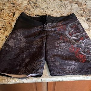 Men’s black bathing suit trunks